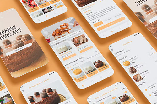 Cake E-commerce, Muffin Store & Bakery Shop App UI LZM7GQ2