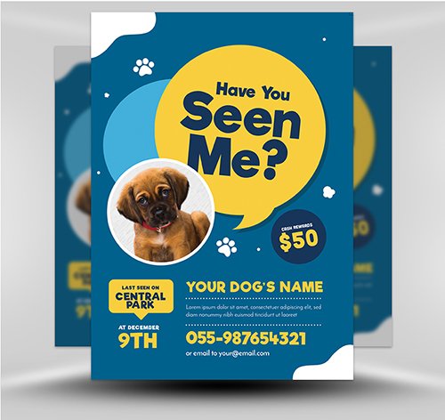 Lost Dog Flyer Template 2