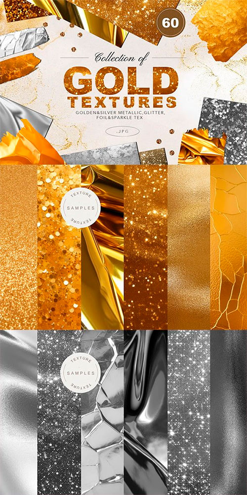 60 Gold&Silver Foil Glitter Textures 26069618