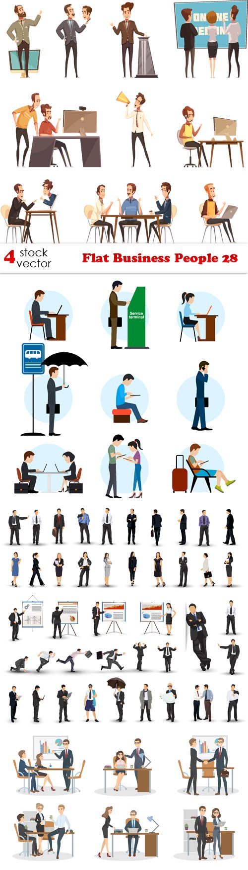 Vectors - Flat Business People 28