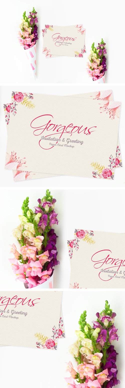 Gorgeous Invitation & Greeting Paper Card Mockup