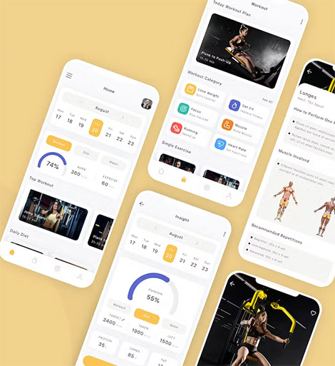 Fitness Mobile App UI Kit 35931217