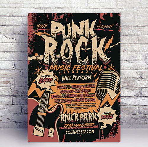 Punk Rock Music Festival Flyer 7RA6FBS