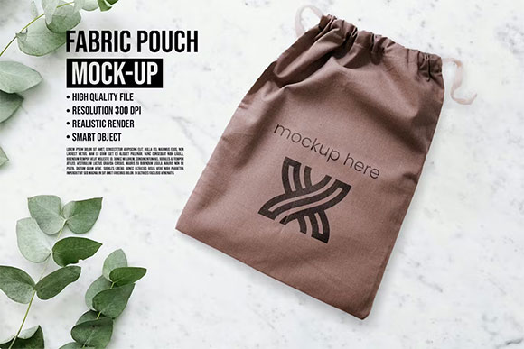 Fabric Pouch Packaging Mockups UW8PM2V