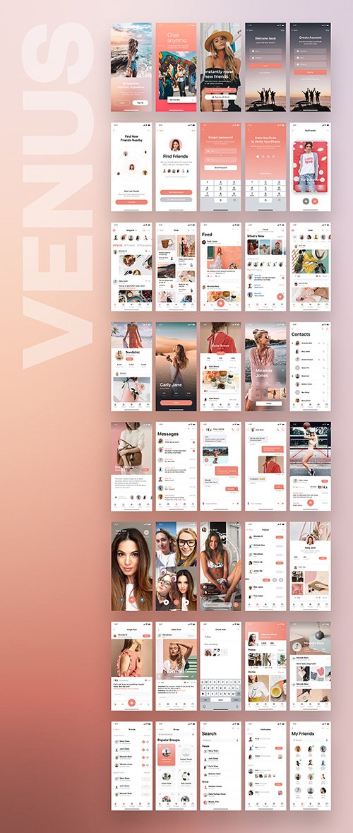 UI8 - Venus Social Mobile UI Kit
