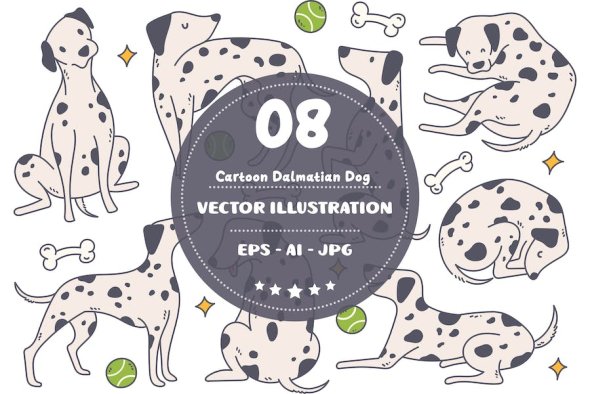 Cartoon Dalmatian Dog 5FQRZJN