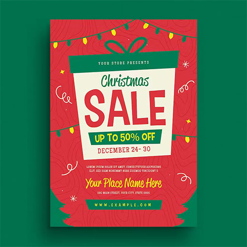 PSD Holiday Christmas Sale Flyer