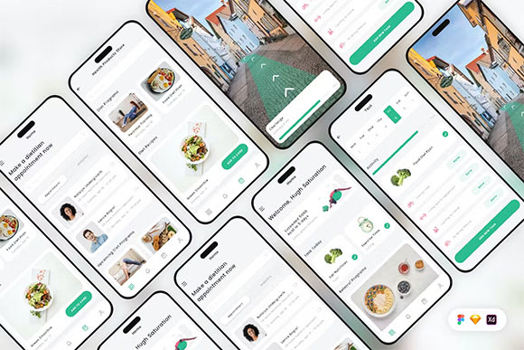 Diet Nutrition Challenge Mobile App UI Kit LY8R5UV