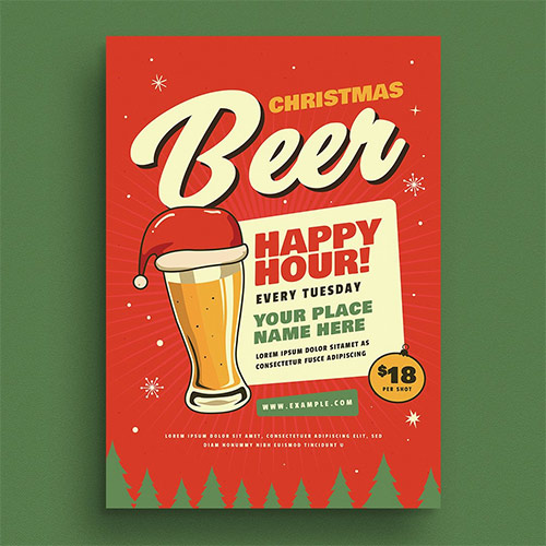 PSRetro Christmas Beer Party Flyer