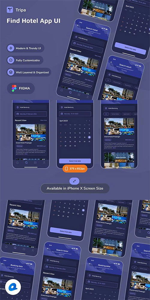 Tripa - Find Hotel Dark Mode App UI - PEHQJNW