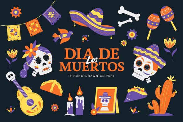 Day of the Dead Vector Illustrations BE5Y5VV