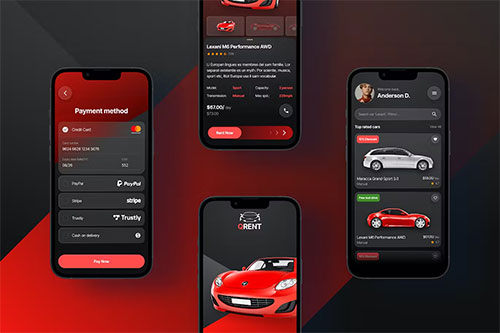 Qrent Car Rental Mobile App Figma Template LG47FUM