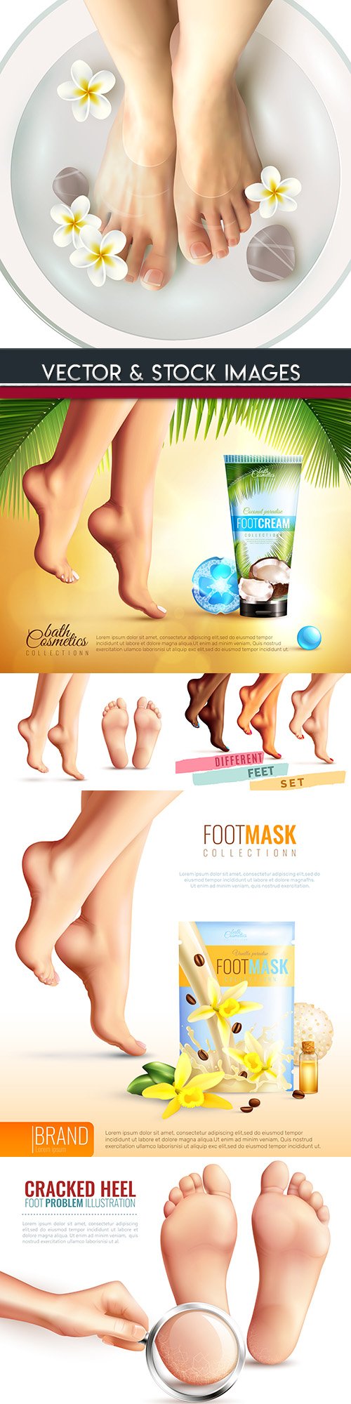 Female legs and smooth heels 3d illustration