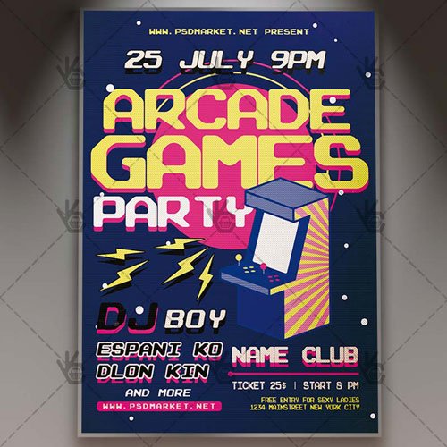 Arcade Game Flyer - PSD Template