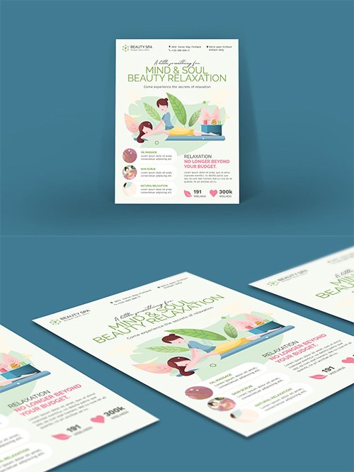 Beauty Spa Flyer and Poster PSD Template