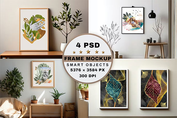 4 PSD Rustic Wood Picture Frame Template CMM8N5T