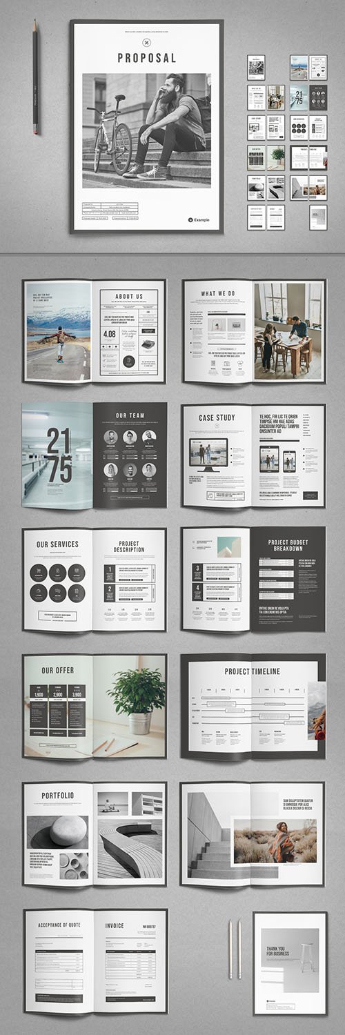 Project Proposal Layout with Gray Accents