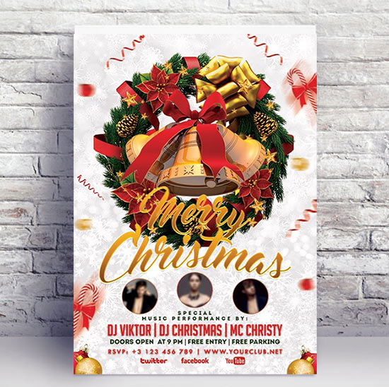 Merry christmas - Premium flyer psd template