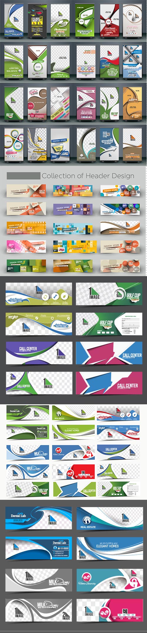 Collection of roll up and business banner template design