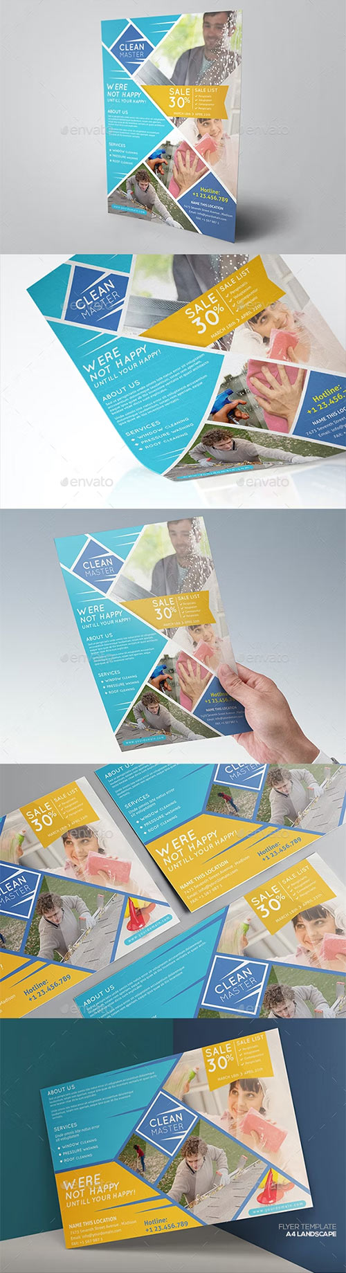 Window Cleaning & Pressure Washing Flyer Template 16345761