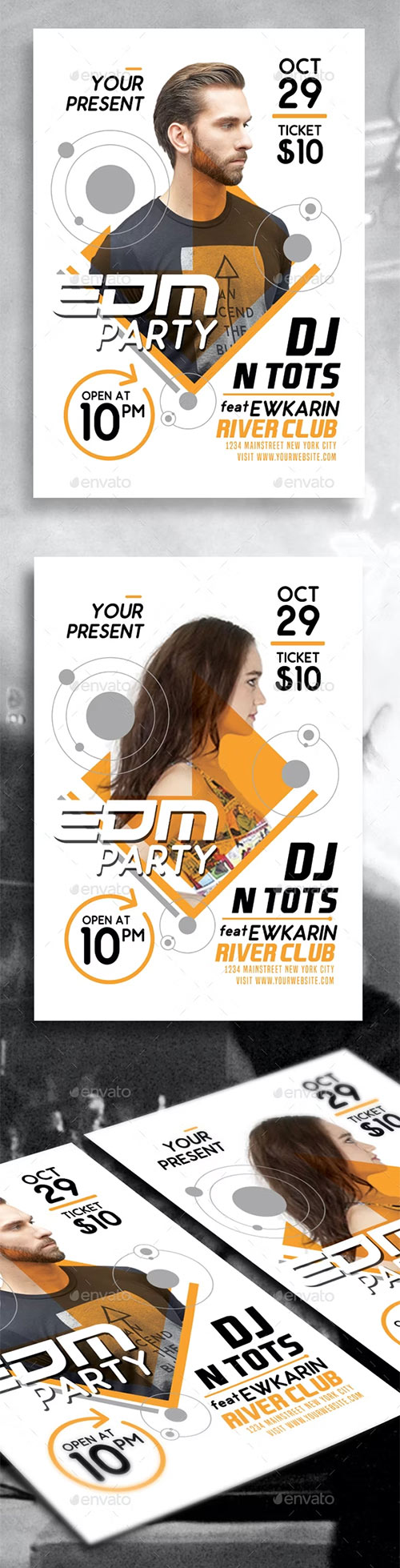 EDM Party Flyer Template 19223204