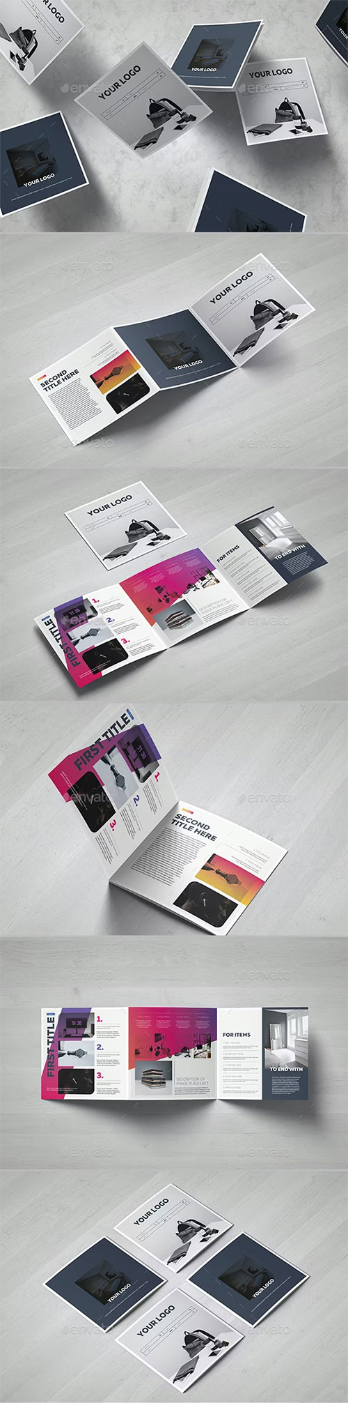 Gradient Square Trifold Template 17977672