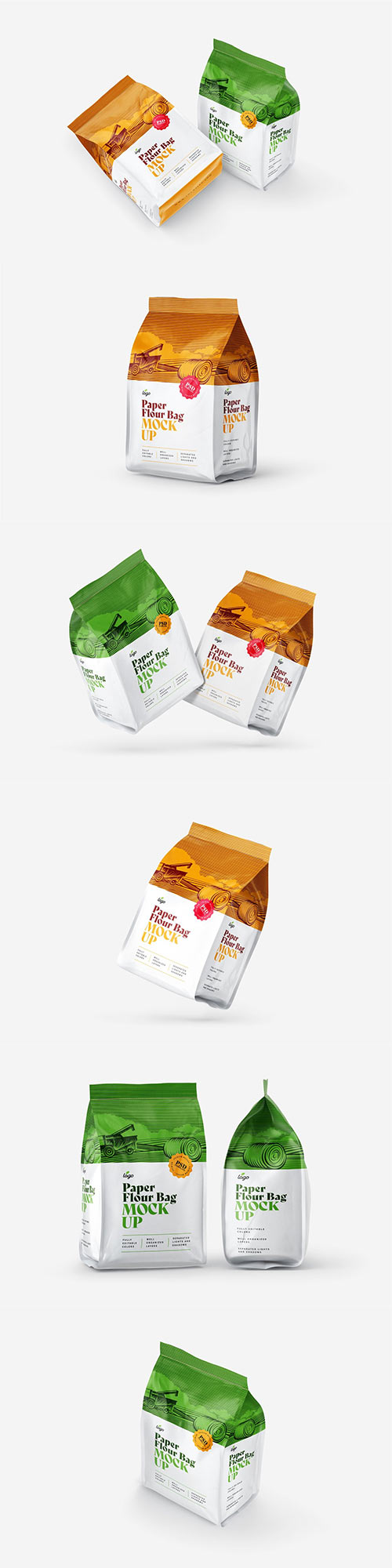 Paper Flour Bag Mockup Set | Pouch 6034118