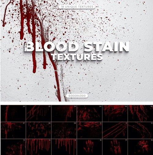 18 Isolated Blood Stain Textures ENXHN7W
