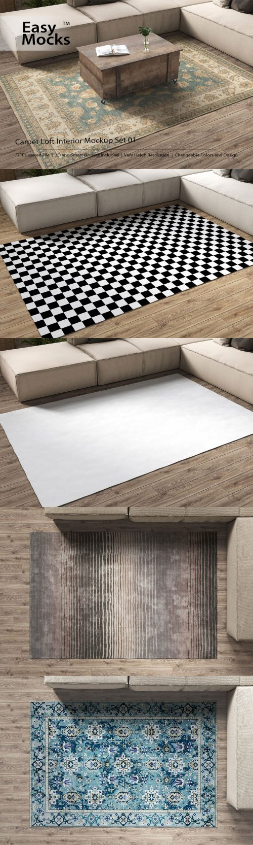 Carpet Loft Interior Mockup Set 01 4529827