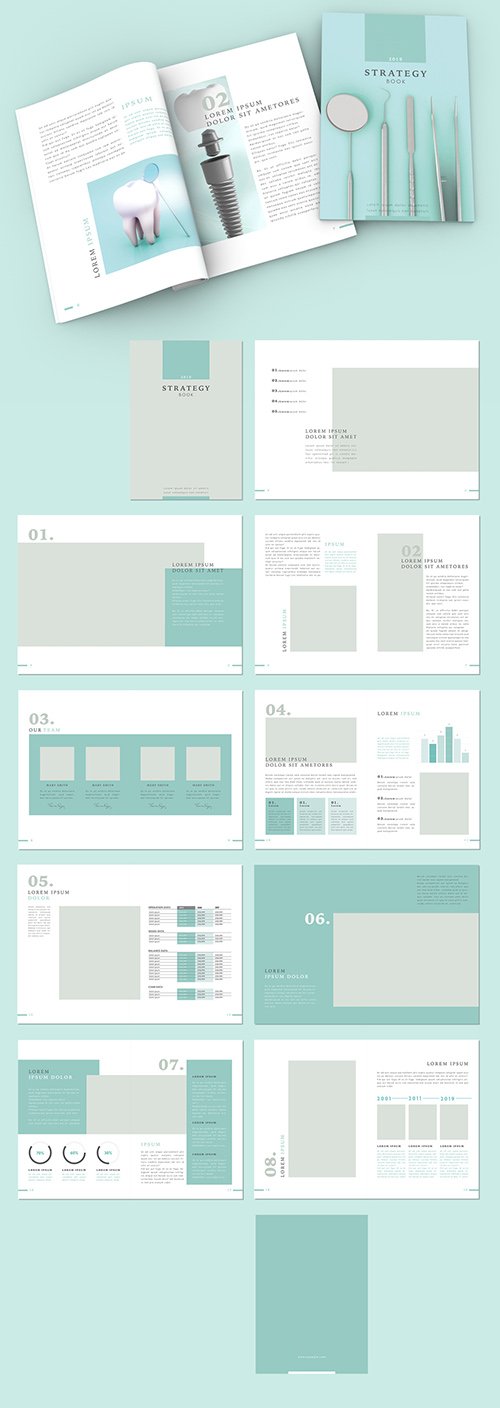 Teal and White Brochure Layout 292994648