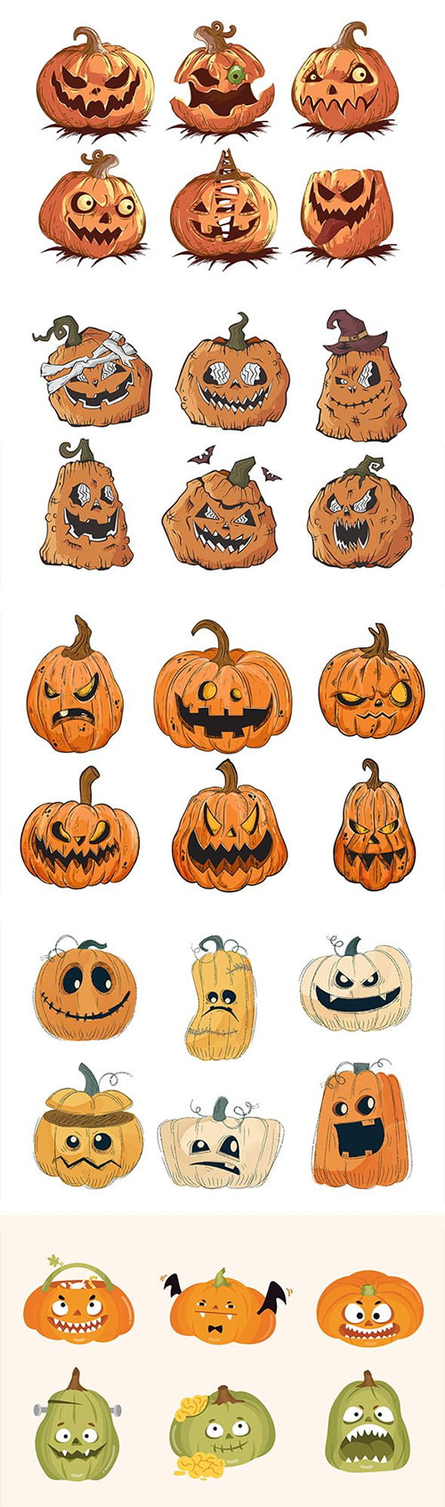 Halloween Pumpkins Illustration Set