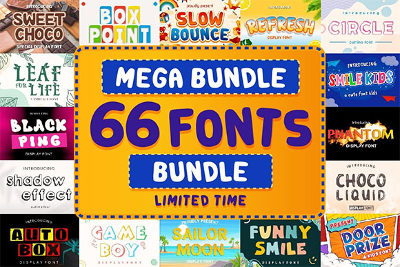 Mega Collection Bundle - 66 Premium Fonts