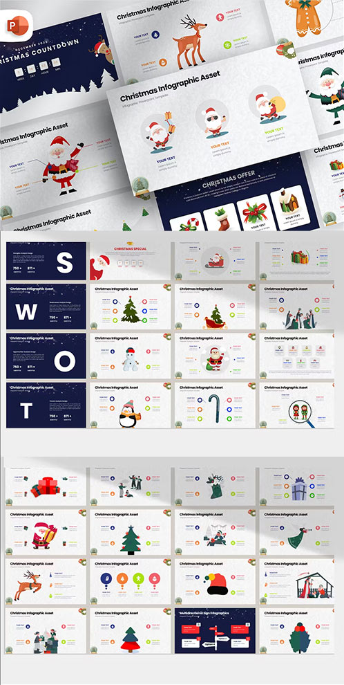 Christmas Slide Infographic PowerPoint Template BCKFQUZ