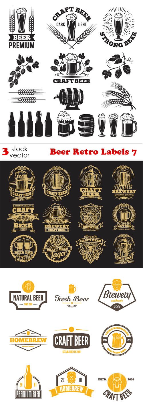 Vectors - Beer Retro Labels 7