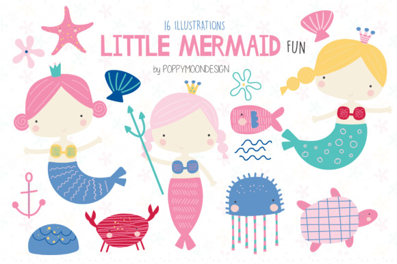 Little Mermaid Fun Clipart
