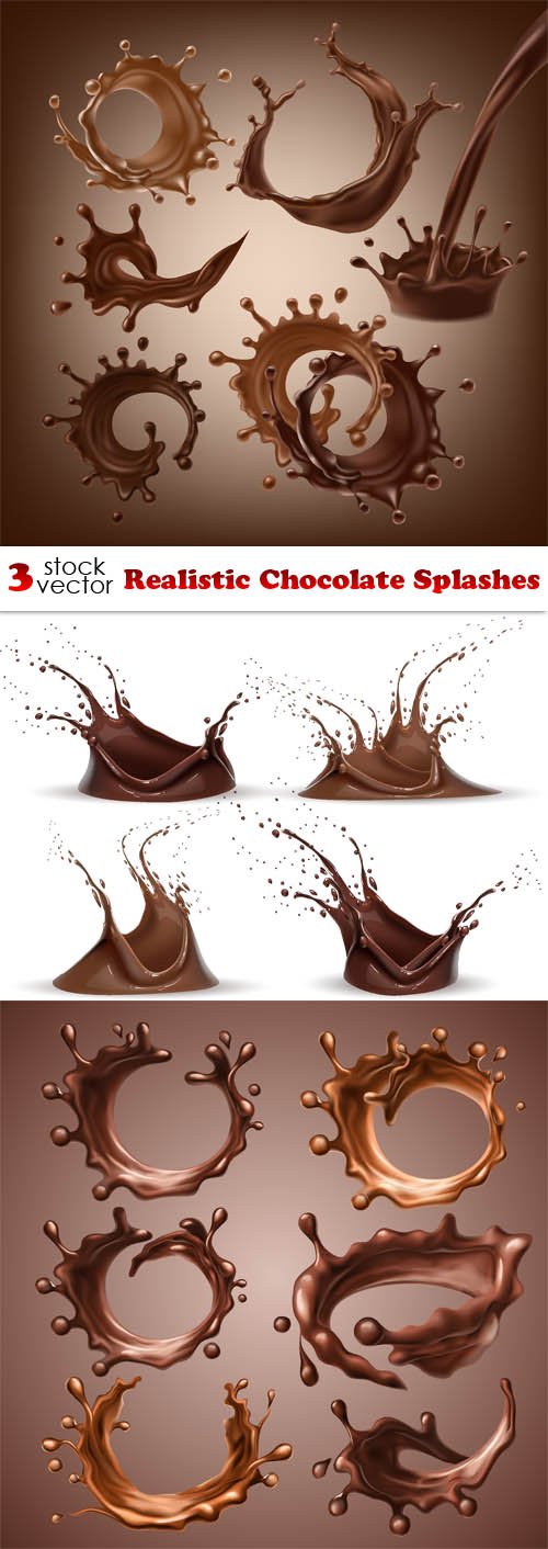 Vectors - Realistic Chocolate Splashes