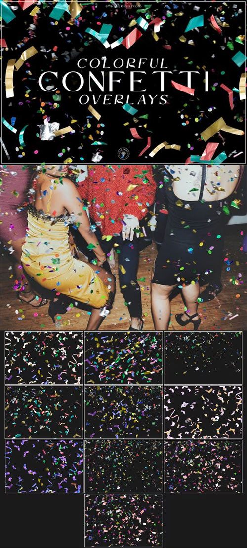 Colourful Foil Confetti Overlays 2TRMDFN