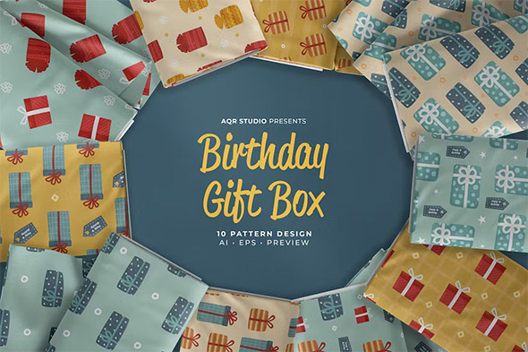 Birthday Gift Box - Seamless Pattern Beautiful Design