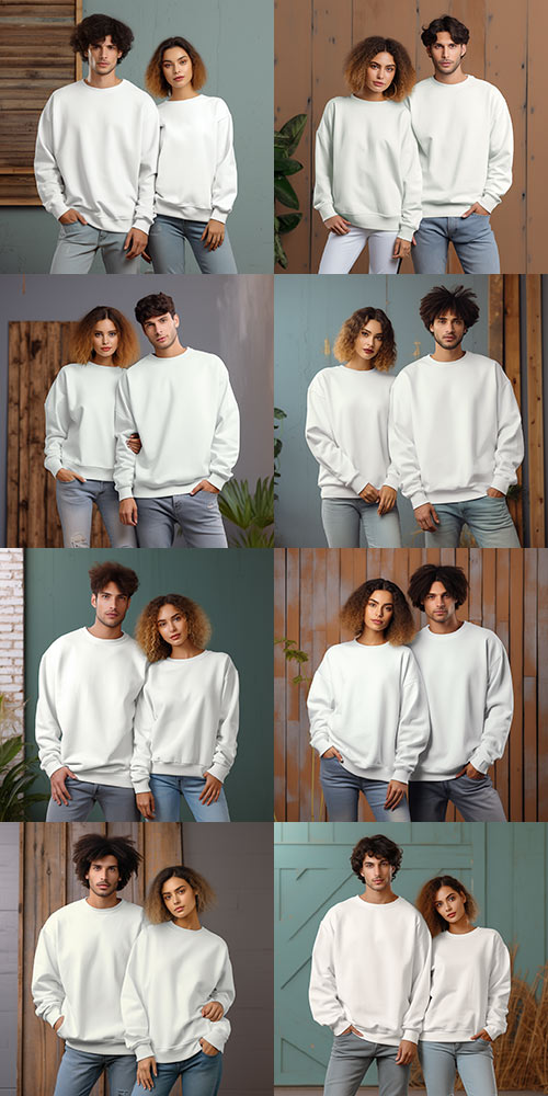 Couple Sweatshirt Mockup Bundle