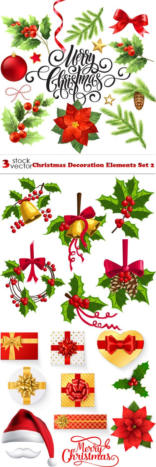 Vectors - Christmas Decoration Elements Set 2