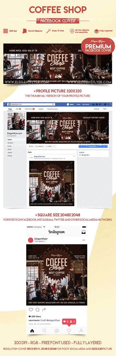 Coffee Shop - Premium Facebook Cover