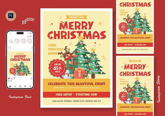 Wilko Christmas Day Flyer Template S83M7NK