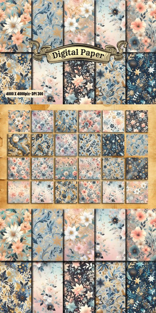Retro Flowers - Premium Textures Collection