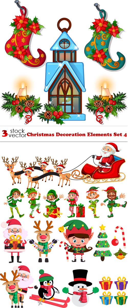 Vectors - Christmas Decoration Elements Set 4