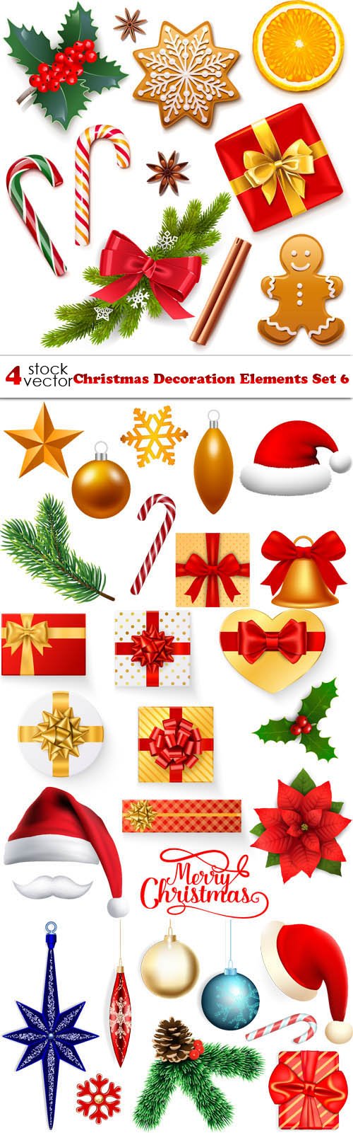 Vectors - Christmas Decoration Elements Set 6