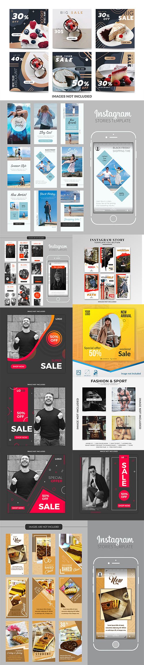 Social Media Post PSD and EPS Template Set 6