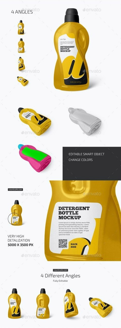 Plastic Detergent Bottle Mockup Set 32443071