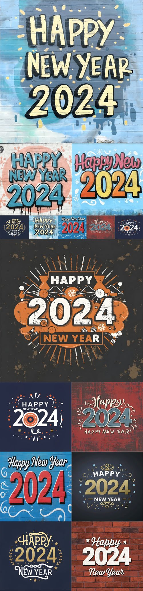 10 Happy New Year 2024 Backgrounds Pack