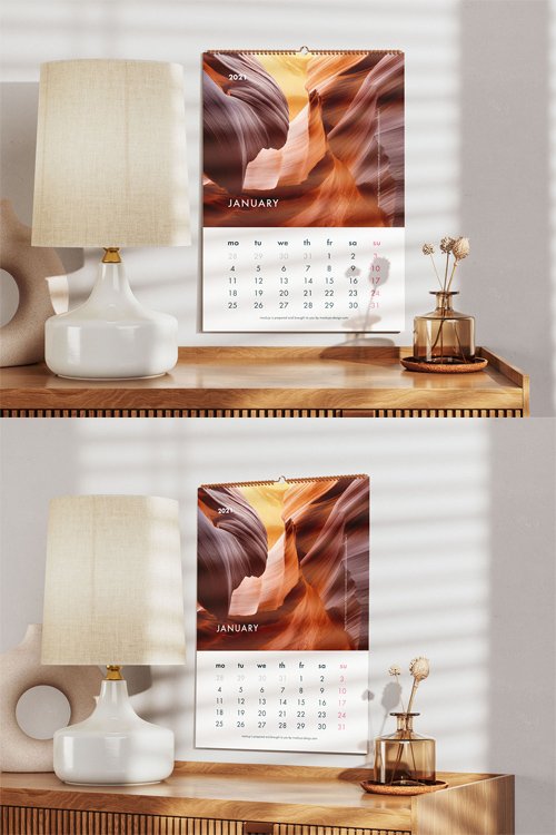 Hanging Wall Calendar PSD Mockups Templates