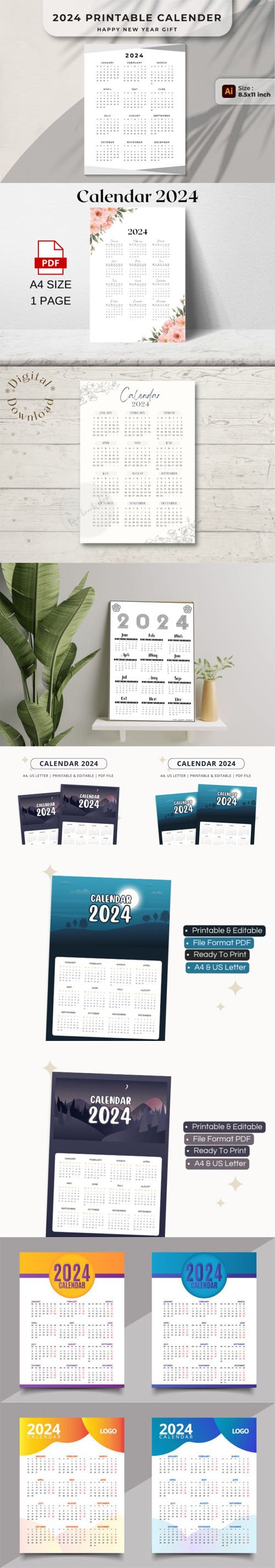 Printable Calendars 2024 Templates
